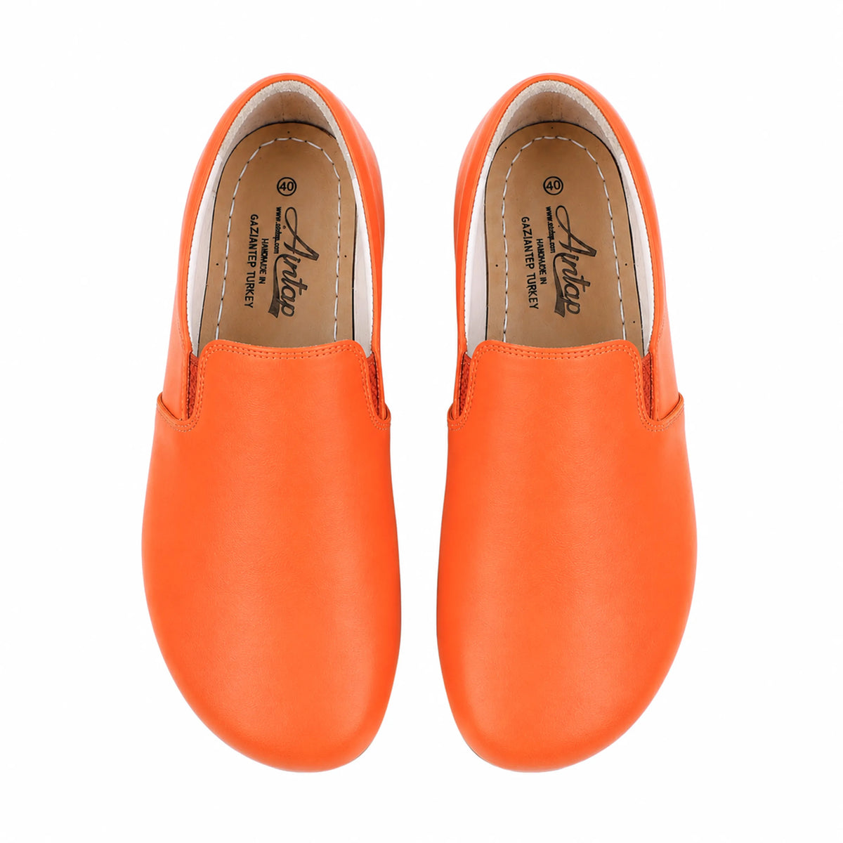 Smooth Barefoot Slip-On Shoes – Rubber Sole – Orange
