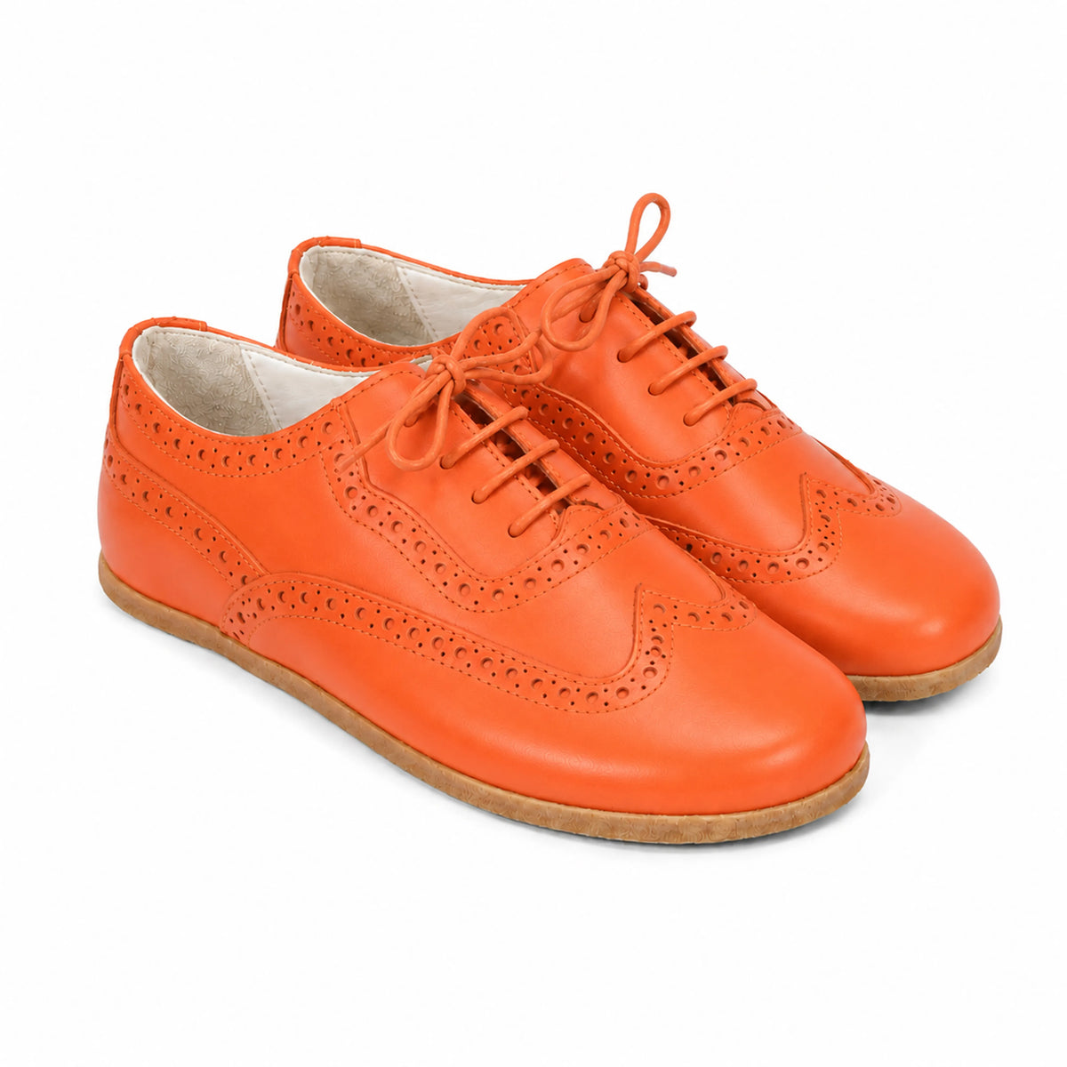 Smooth Barefoot Moccasin Shoes – Classic Sole — Leather Sole – Orange
