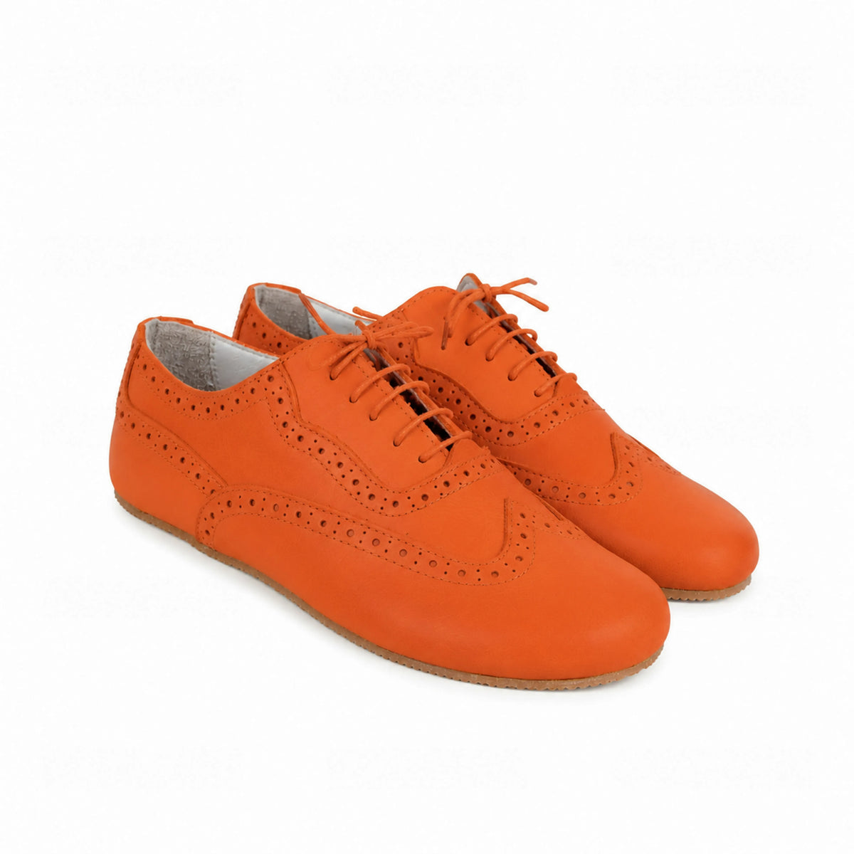 Smooth Barefoot Moccasin Shoes – Rubber Sole – Orange
