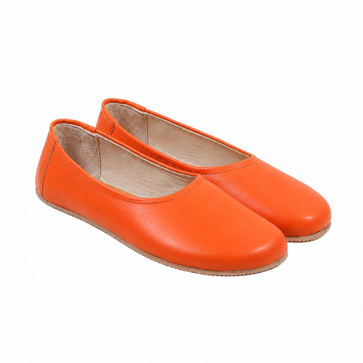 Smooth Barefoot Ballet Shoes – Rubber Sole – Orange
