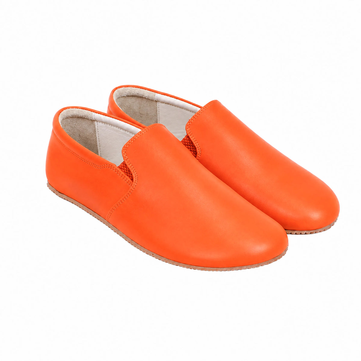 Smooth Barefoot Slip-On Shoes – Rubber Sole – Orange