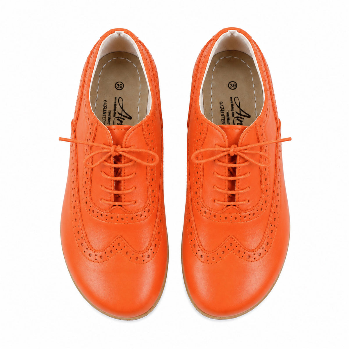 Smooth Barefoot Moccasin Shoes – Classic Sole — Leather Sole – Orange