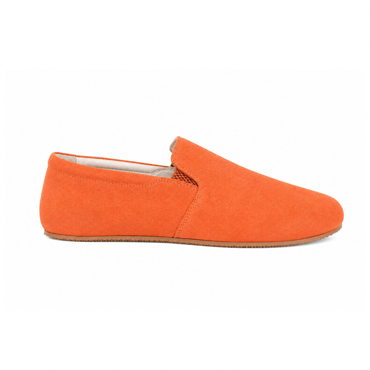 Suede Barefoot Slip-On Shoes – Rubber Sole – Orange