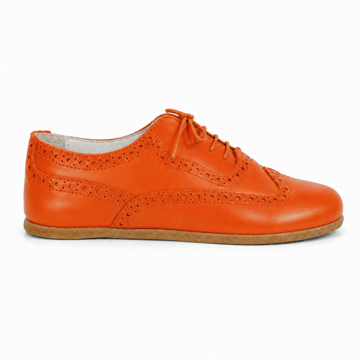 Smooth Barefoot Moccasin Shoes – Classic Sole — Leather Sole – Orange