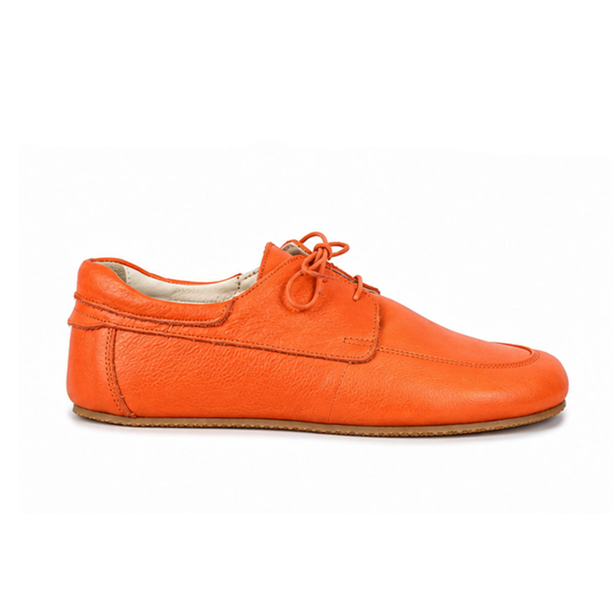 Smooth Barefoot Laces Penny Loafer Shoes – Rubber Sole – Orange