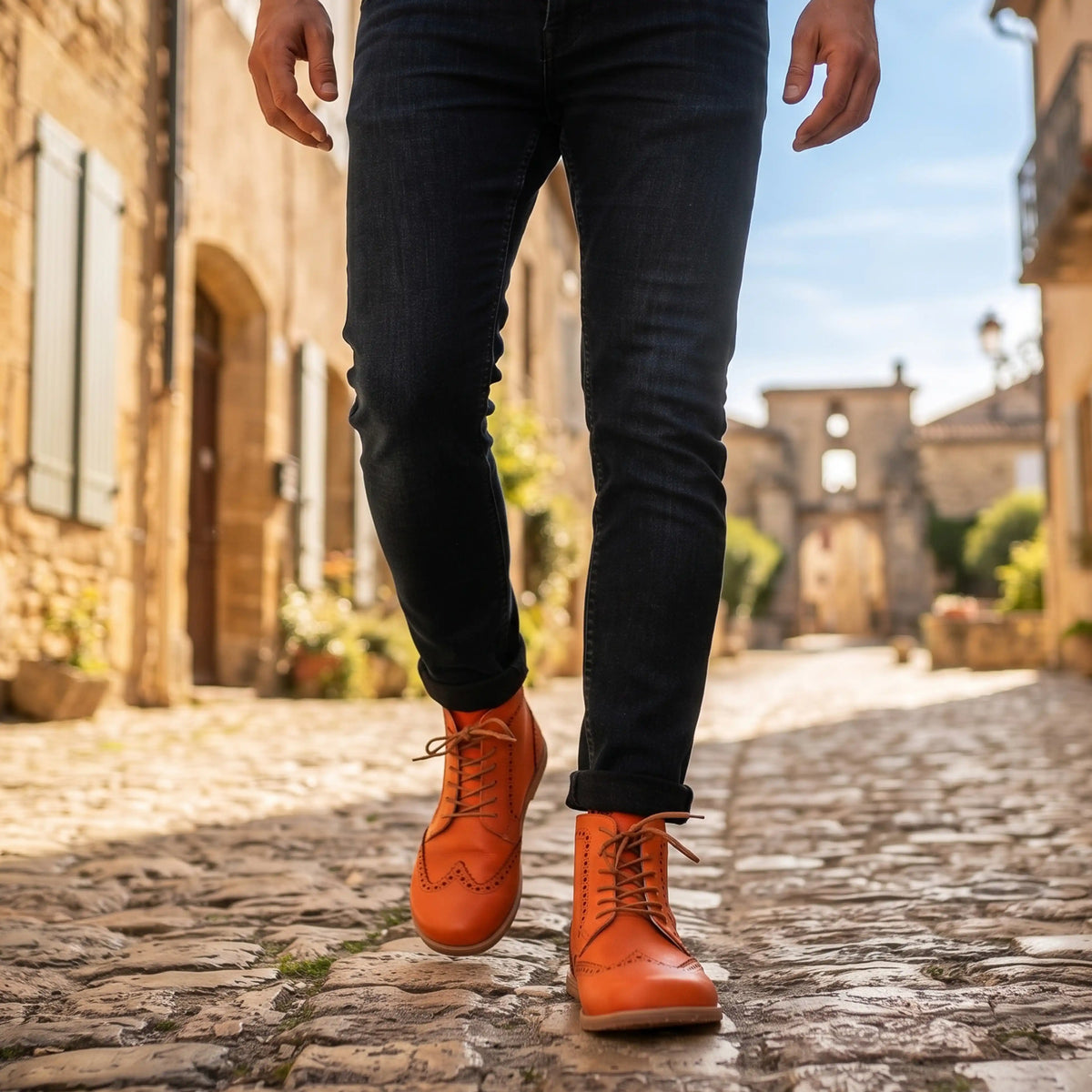Smooth Barefoot Moccasin Boots Shoes – Eva Outsole – Orange