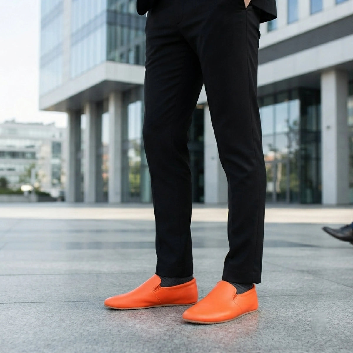 Smooth Barefoot Slip-On Shoes – Rubber Sole – Orange