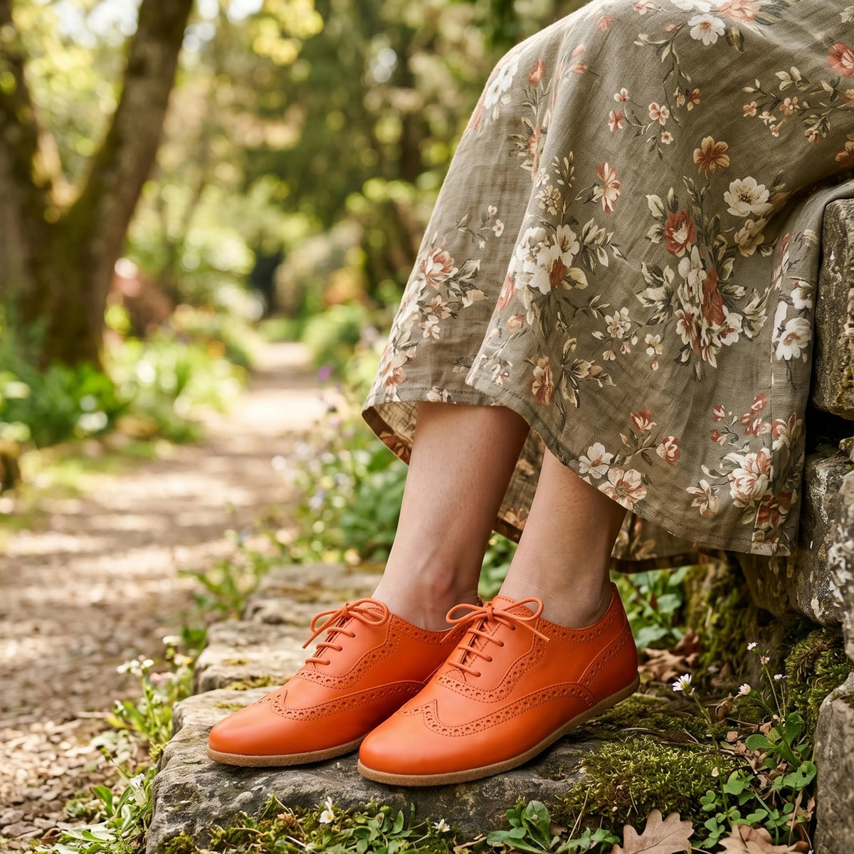 Smooth Barefoot Moccasin Shoes – Classic Sole — Leather Sole – Orange