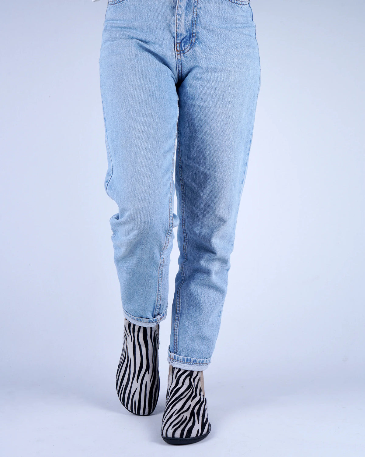 Hair Barefoot Chelsea Boots Shoes – 6mm Rubber Sole – Zebra