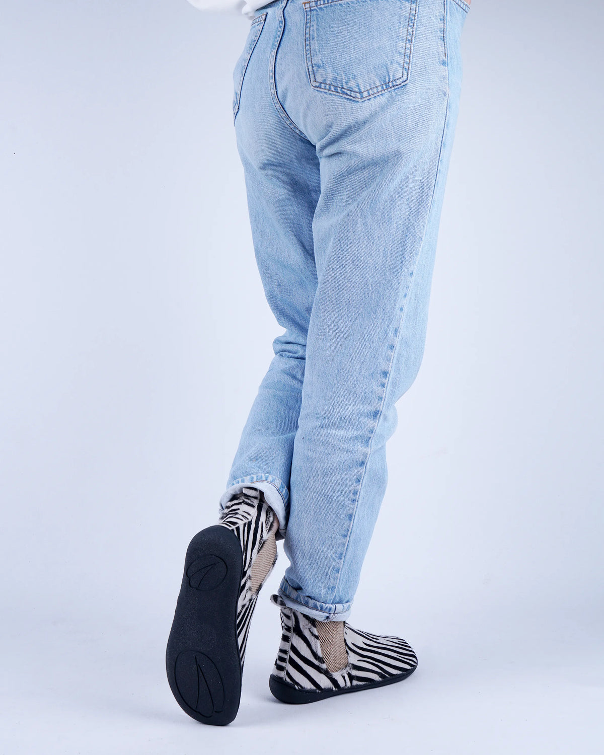 Hair Barefoot Chelsea Boots Shoes – 6mm Rubber Sole – Zebra