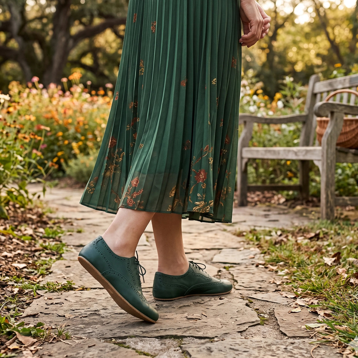 Smooth Barefoot Moccasin Shoes – Rubber Sole – Green