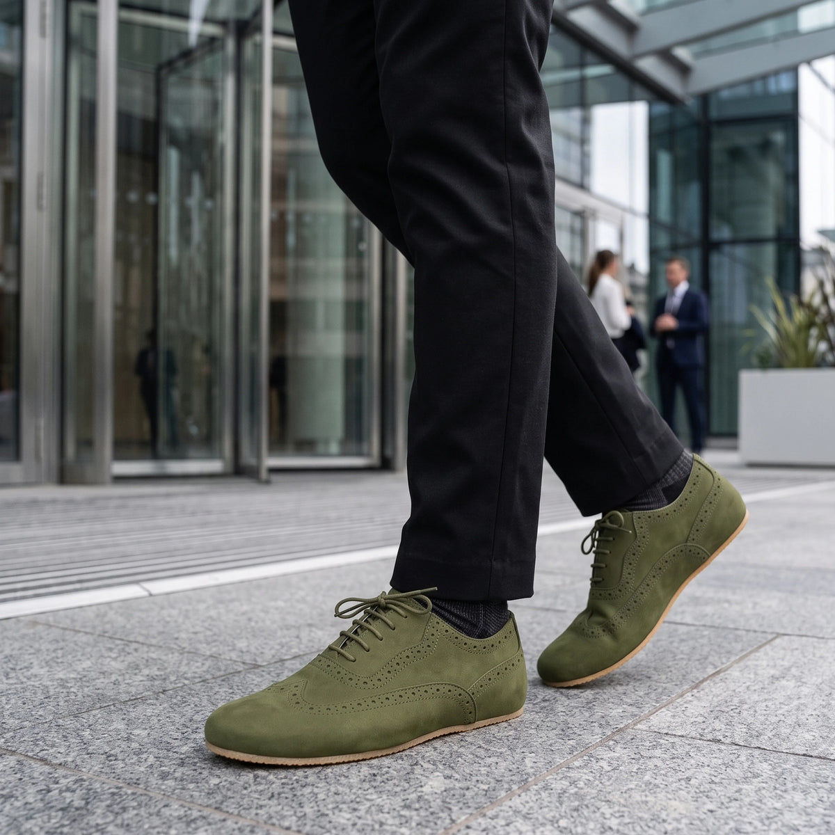 Nubuck Barefoot Moccasin Shoes – Rubber Sole – Green