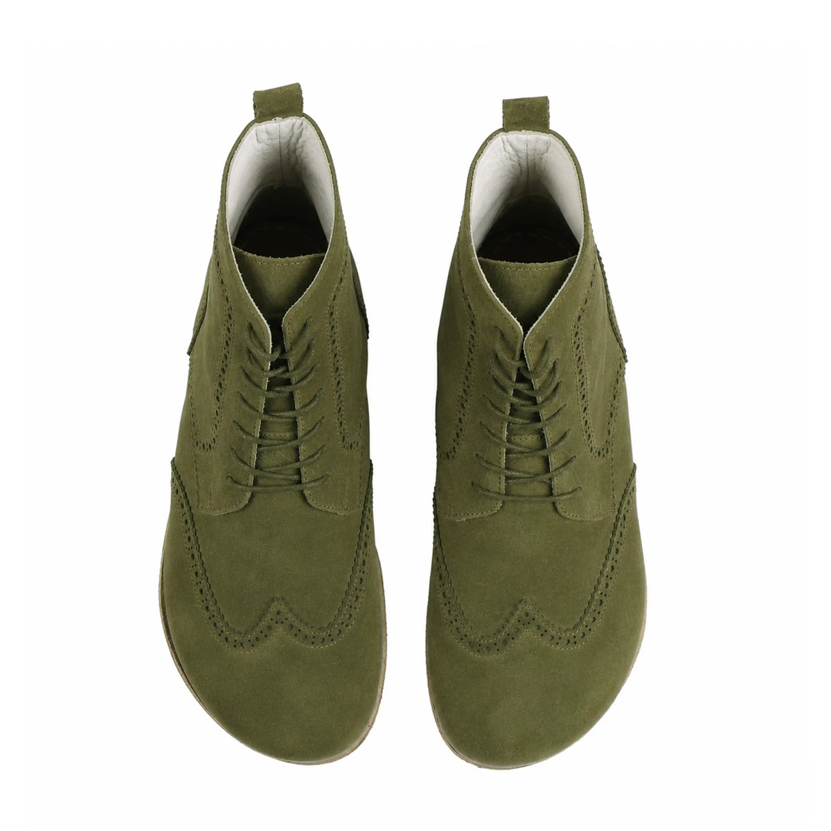 Nubuck Barefoot Moccasin Boots Shoes – Classic Sole — Leather Sole – Green