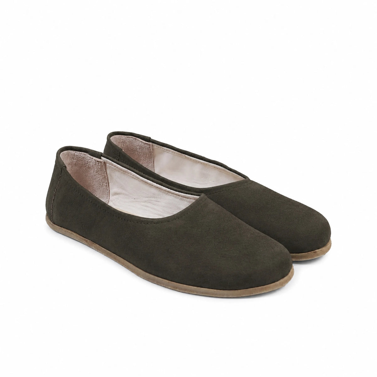 Suede Barefoot Ballet Shoes – Classic Sole — Leather Sole – Green