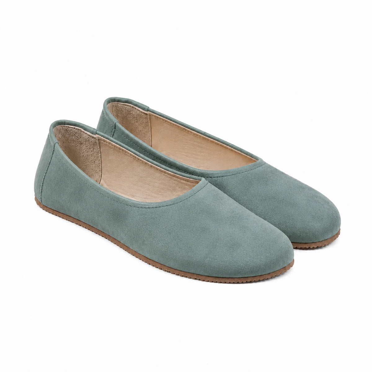 Suede Barefoot Ballet Shoes – Rubber Sole – Sea Blue
