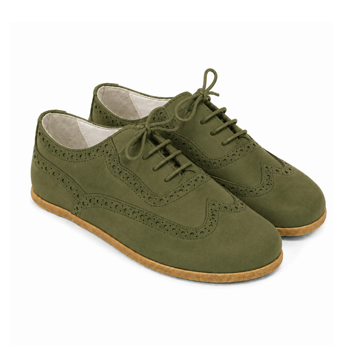 Nubuck Barefoot Moccasin Shoes – Classic Sole — Leather Sole – Green
