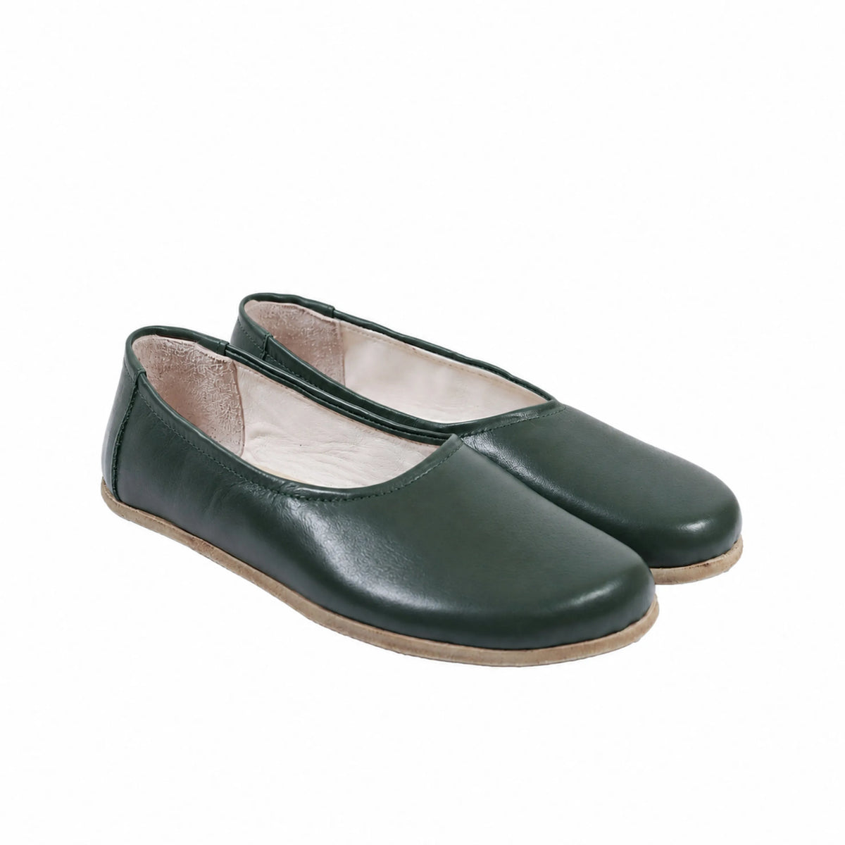 Smooth Barefoot Ballet Shoes – Classic Sole — Leather Sole – Green