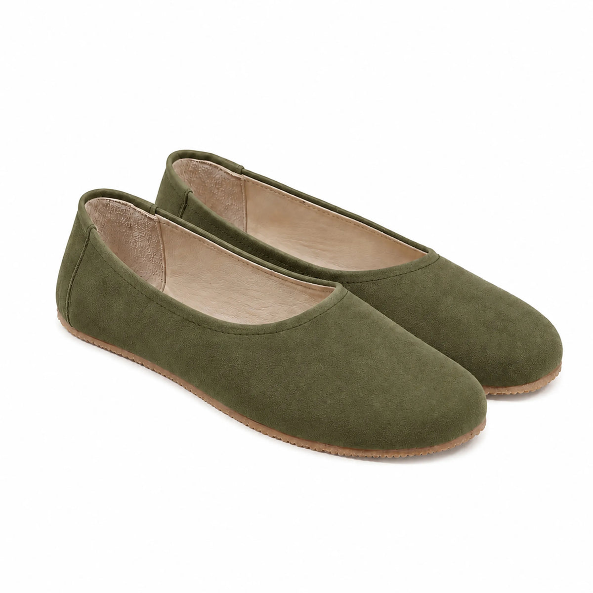 Nubuck Barefoot Ballet Shoes – Rubber Sole – Green