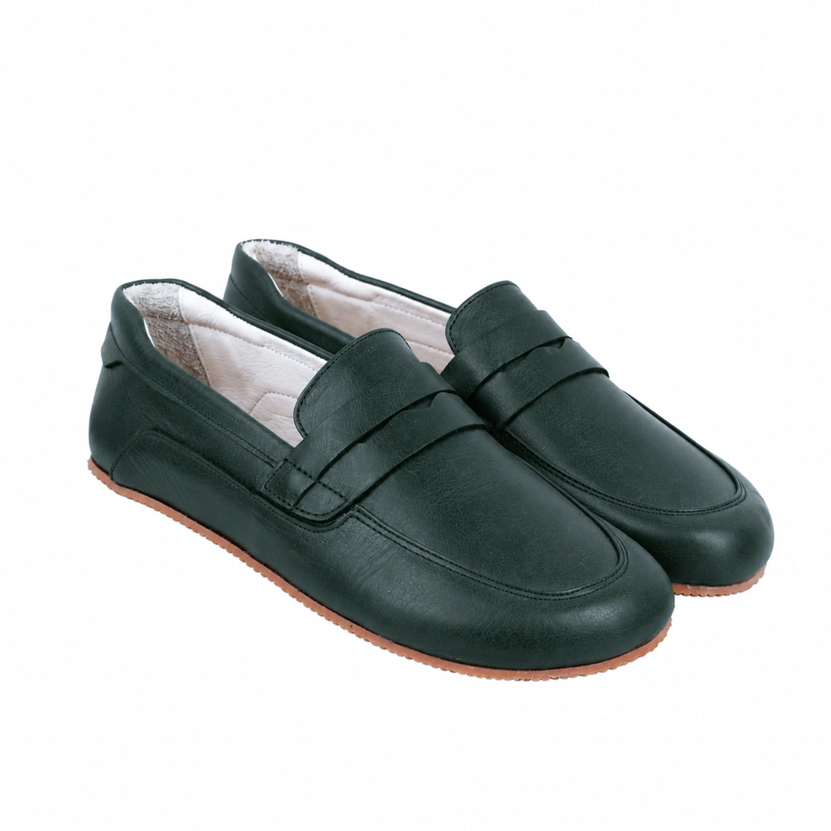 Smooth Barefoot Penny Loafer Shoes – Rubber Sole – Green