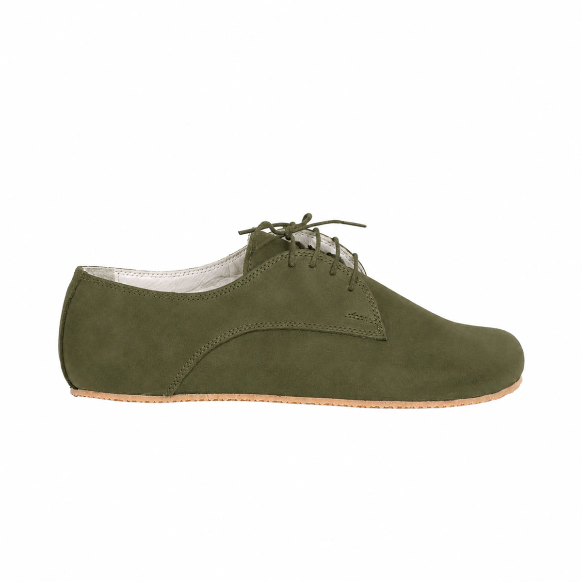 Nubuck Barefoot Oxford Shoes – Rubber Sole – Green