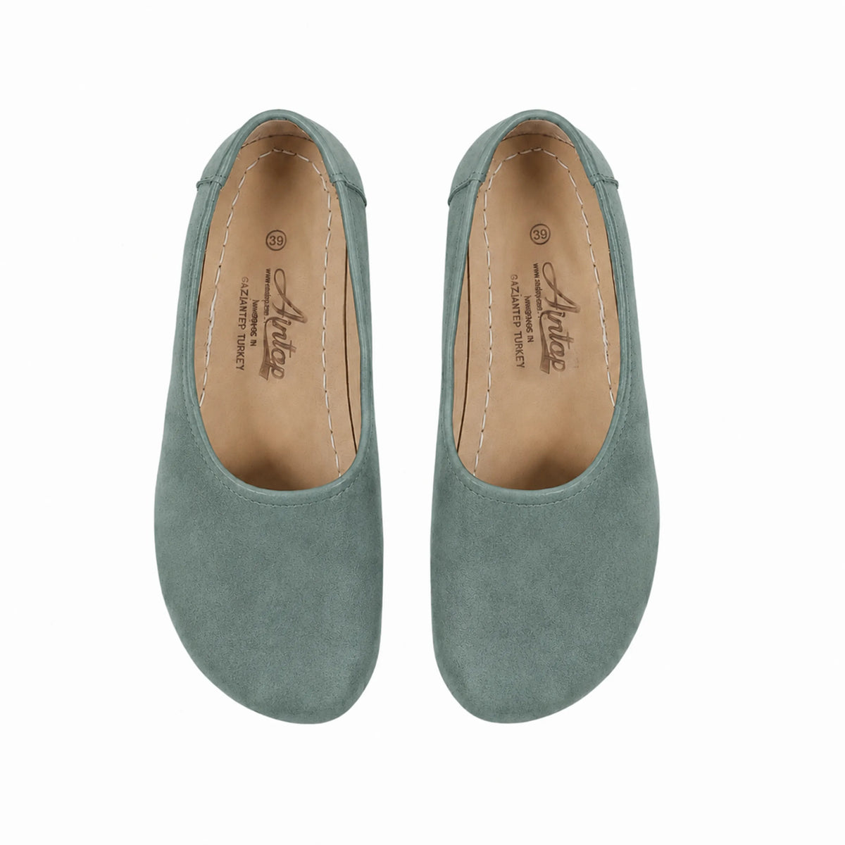 Suede Barefoot Ballet Shoes – Rubber Sole – Sea Blue