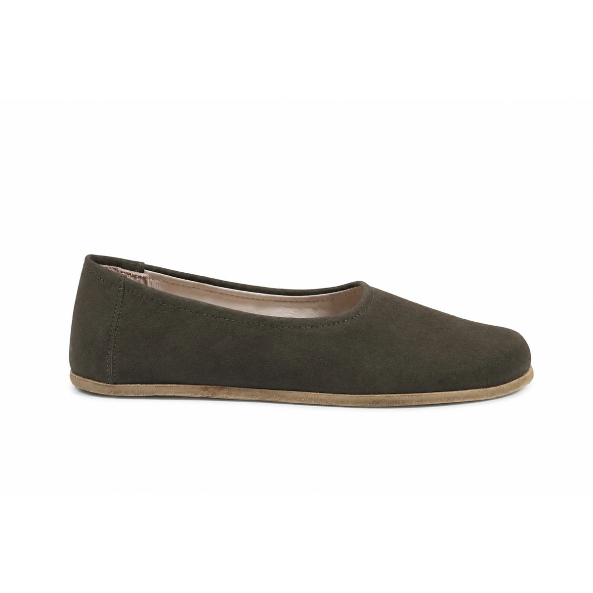 Suede Barefoot Ballet Shoes – Classic Sole — Leather Sole – Green