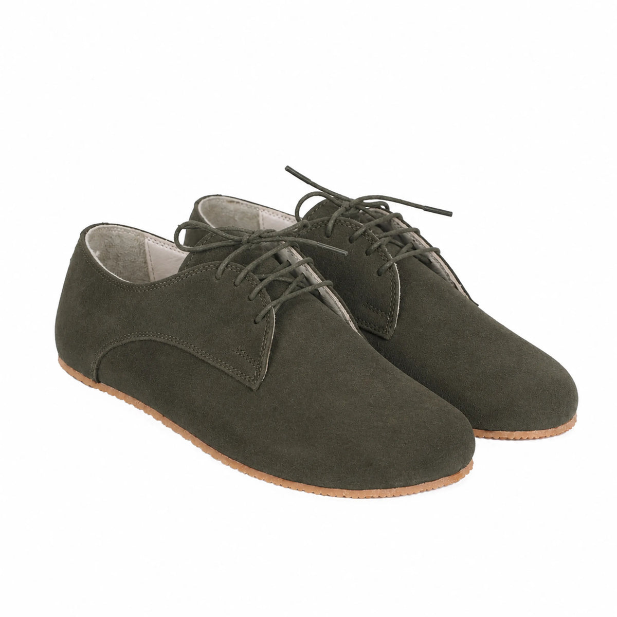 Suede Barefoot Oxford Shoes – Rubber Sole – Green