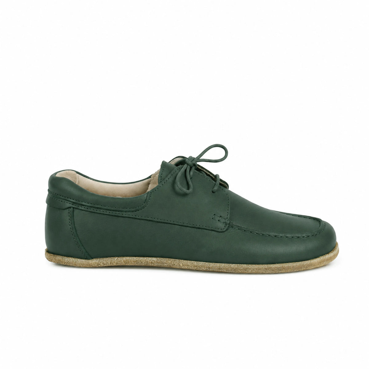Smooth Barefoot Laces Penny Loafer Shoes – Classic Sole — Leather Sole – Green