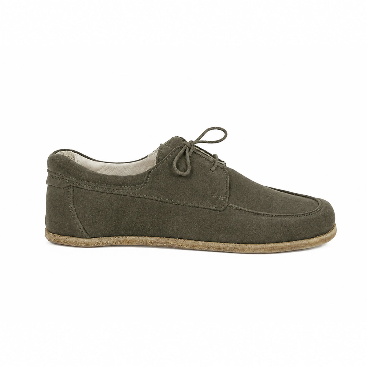 Suede Barefoot Laces Penny Loafer Shoes – Classic Sole — Leather Sole – Green