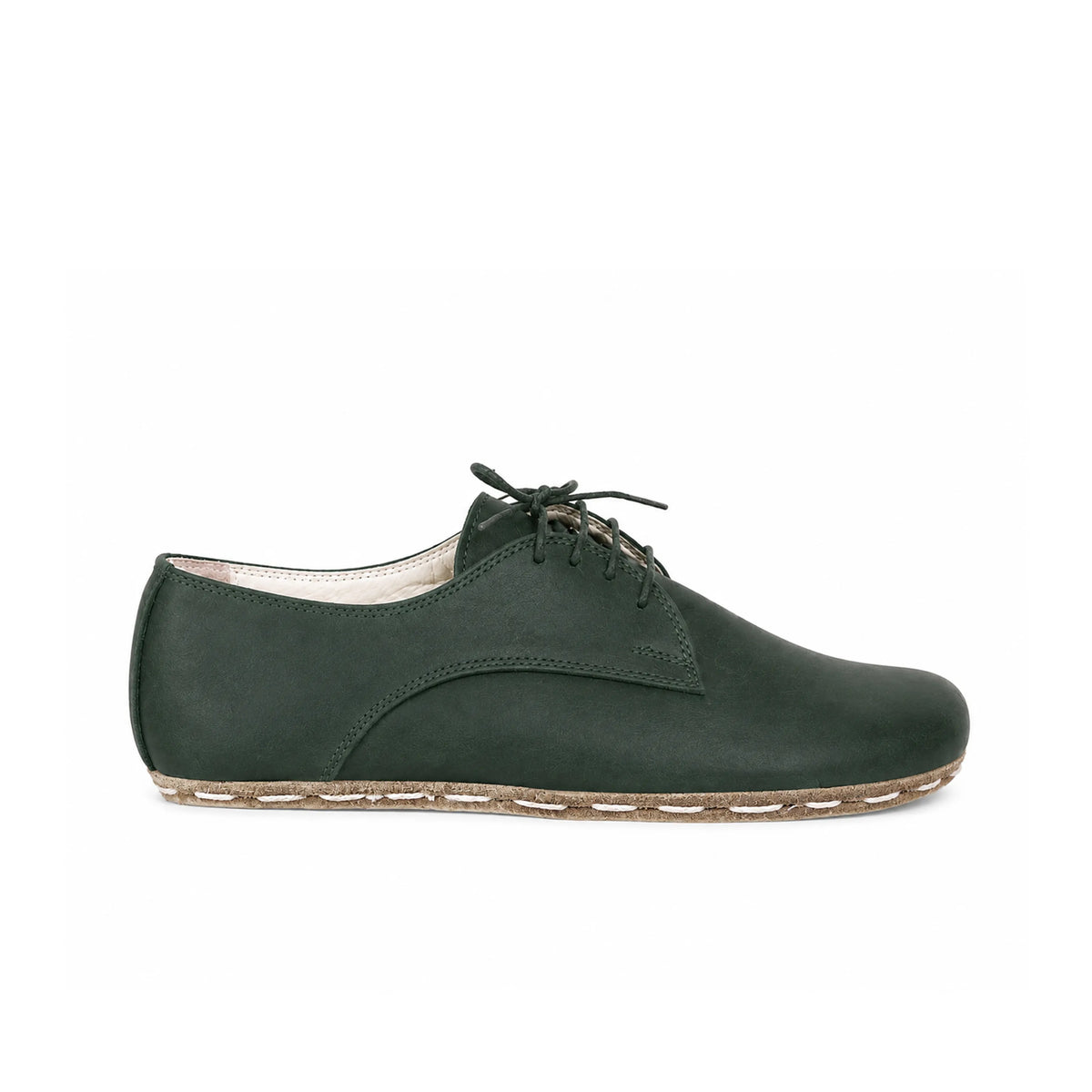 Smooth Barefoot Oxford Shoes — Leather Sole – Green