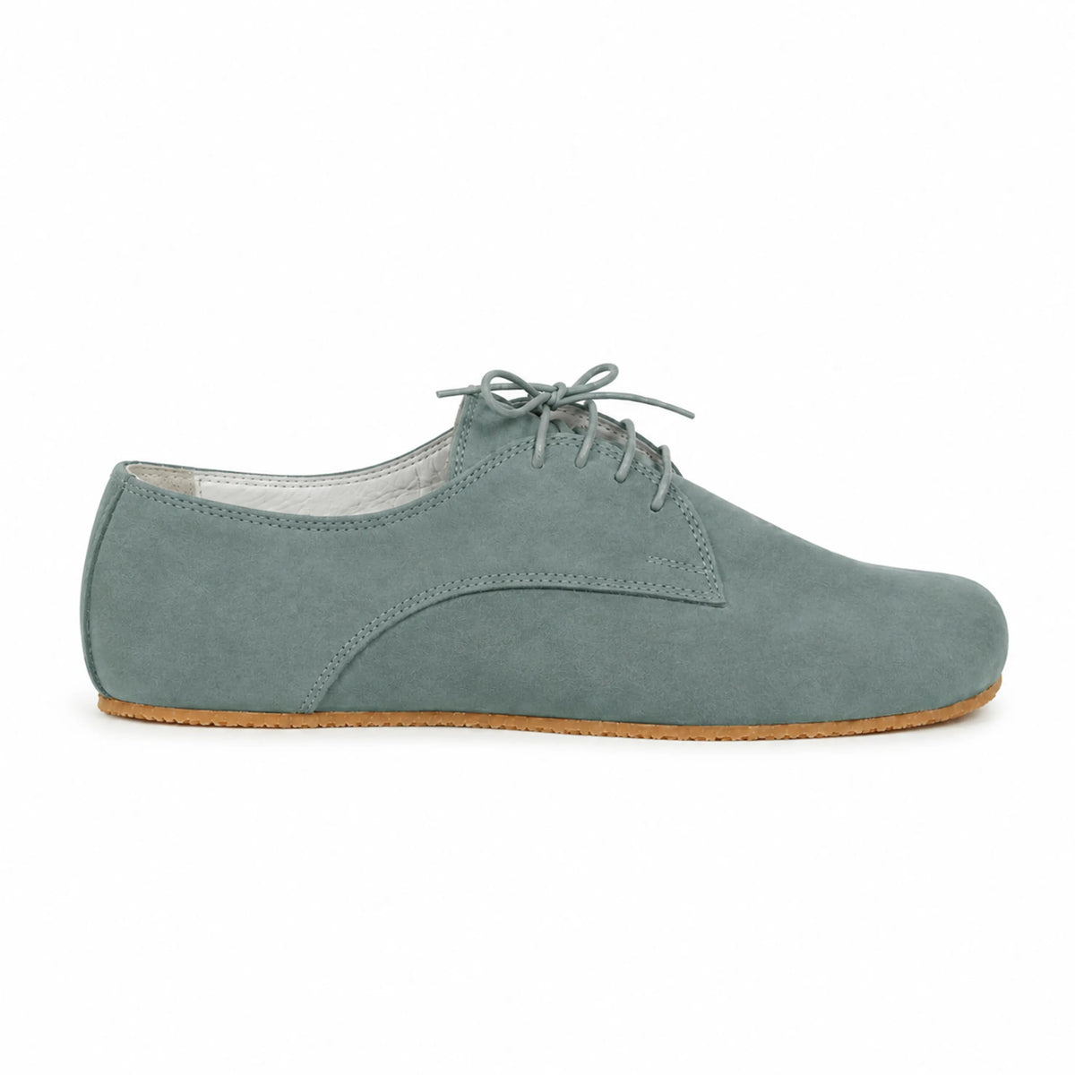 Suede Barefoot Oxford Shoes – Rubber Sole – Sea Blue