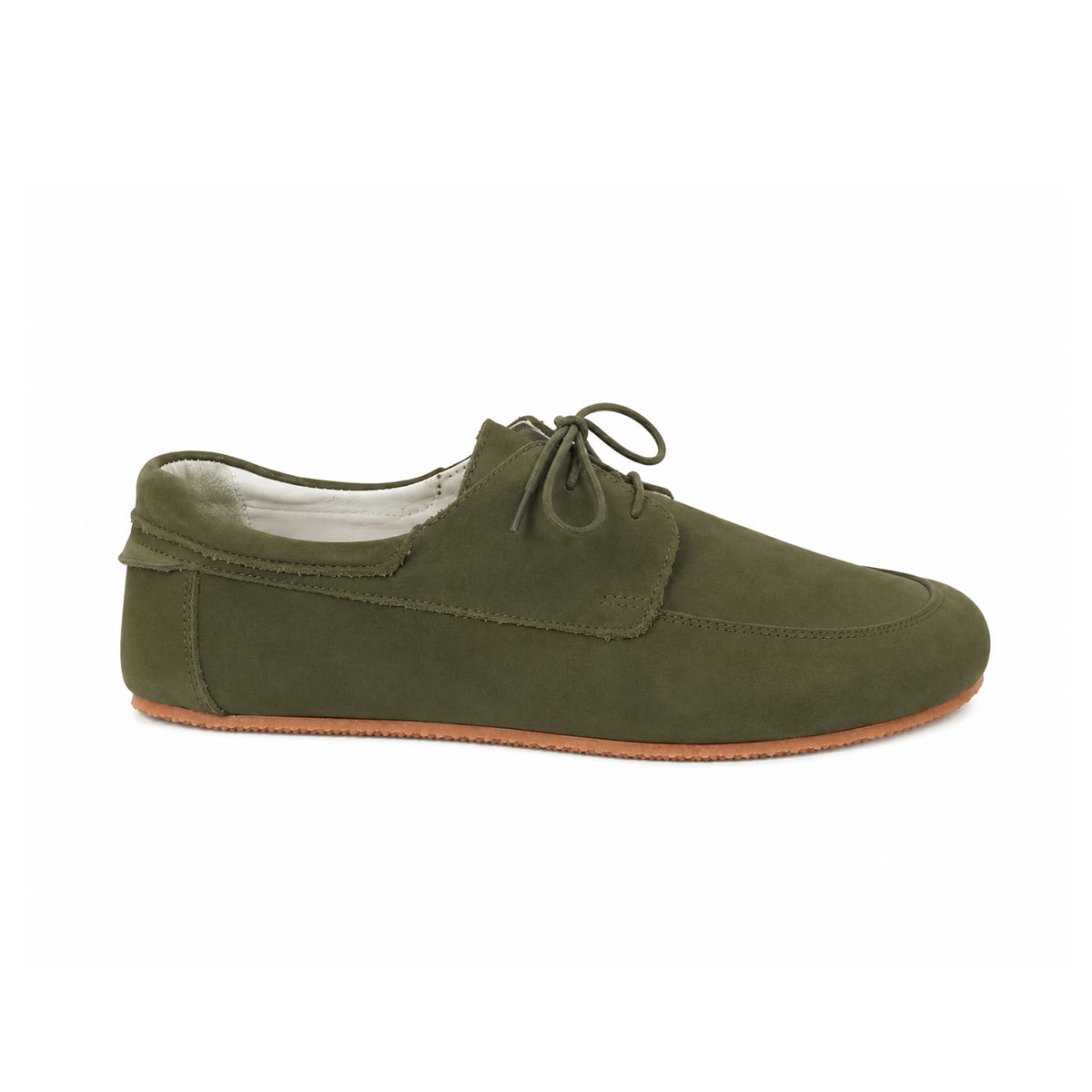 Nubuck Barefoot Laces Penny Loafer Shoes – Rubber Sole – Green