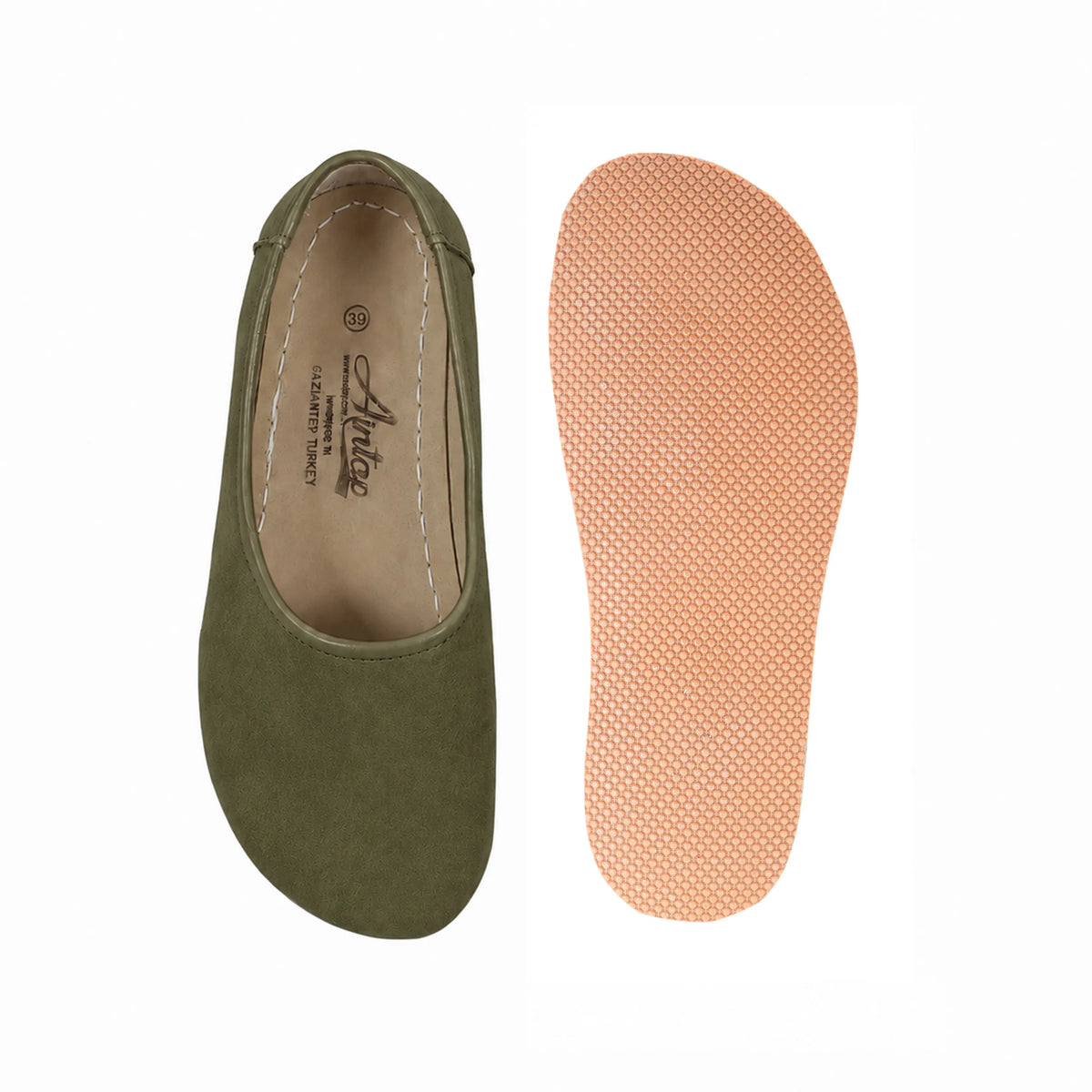 Nubuck Barefoot Ballet Shoes – Rubber Sole – Green