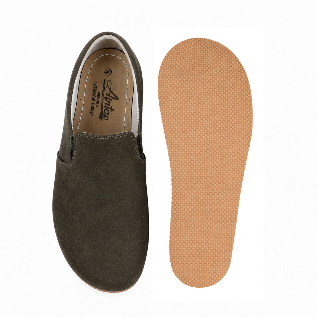 Suede Barefoot Slip-On Shoes – Rubber Sole – Green