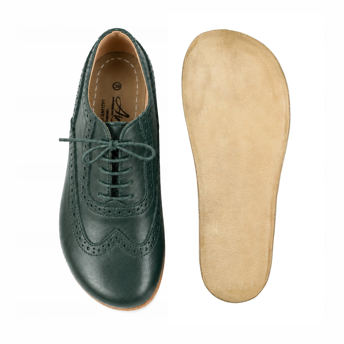 Smooth Barefoot Moccasin Shoes – Classic Sole — Leather Sole – Green