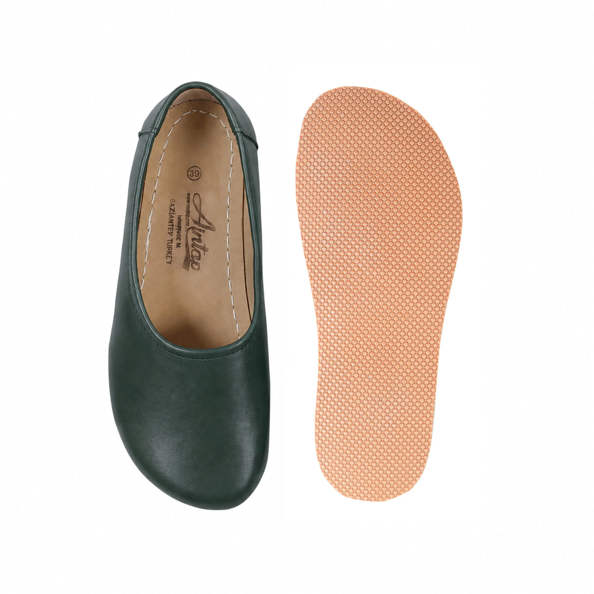 Smooth Barefoot Ballet Shoes – Rubber Sole – Green