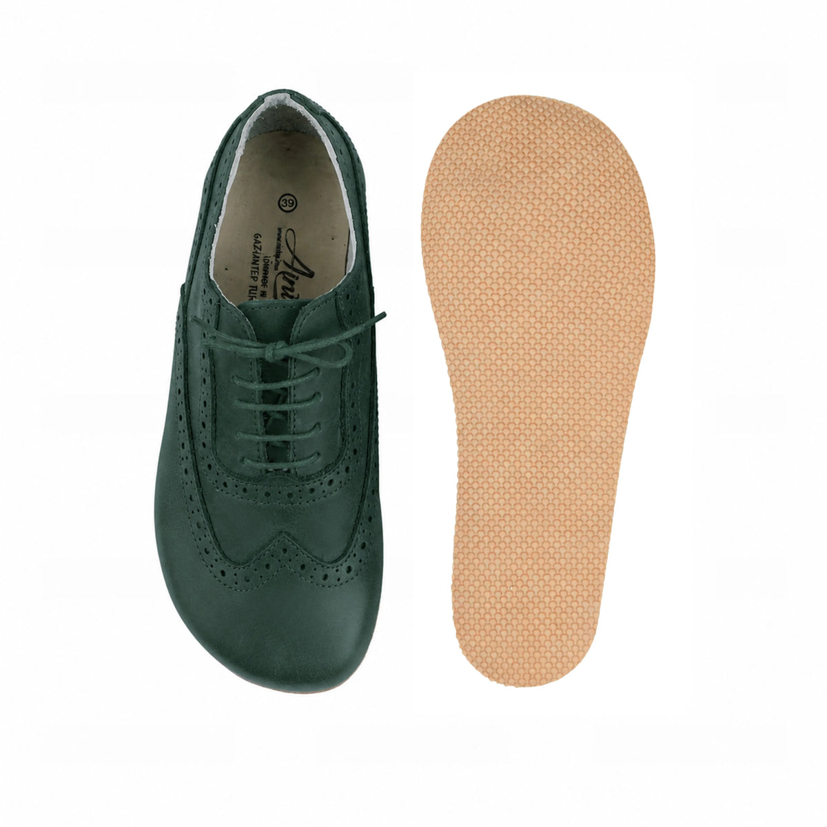 Smooth Barefoot Moccasin Shoes – Rubber Sole – Green