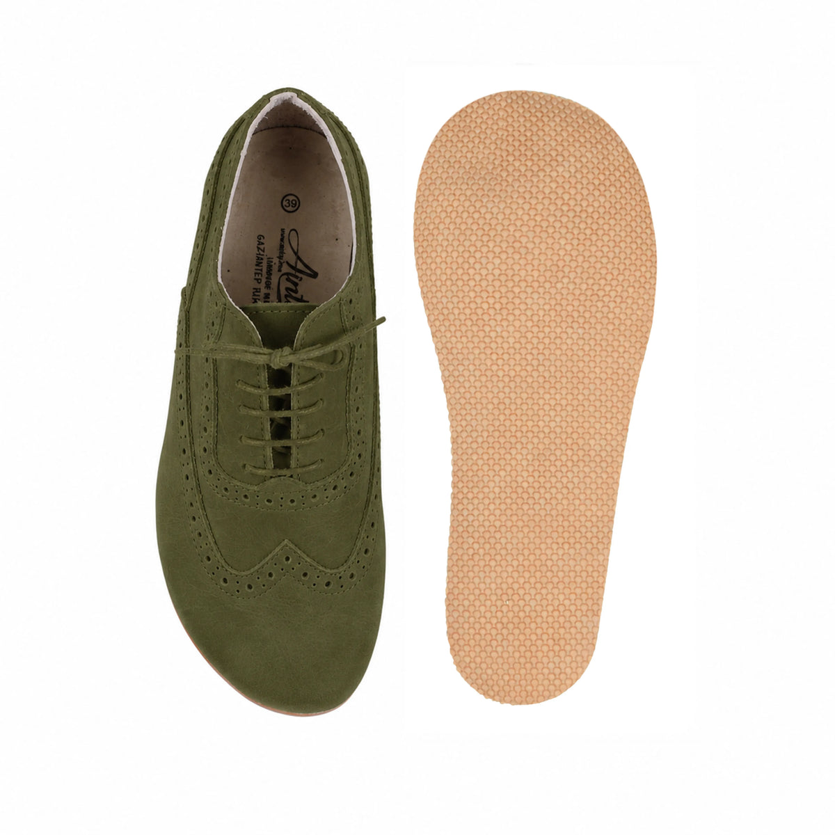 Nubuck Barefoot Moccasin Shoes – Rubber Sole – Green