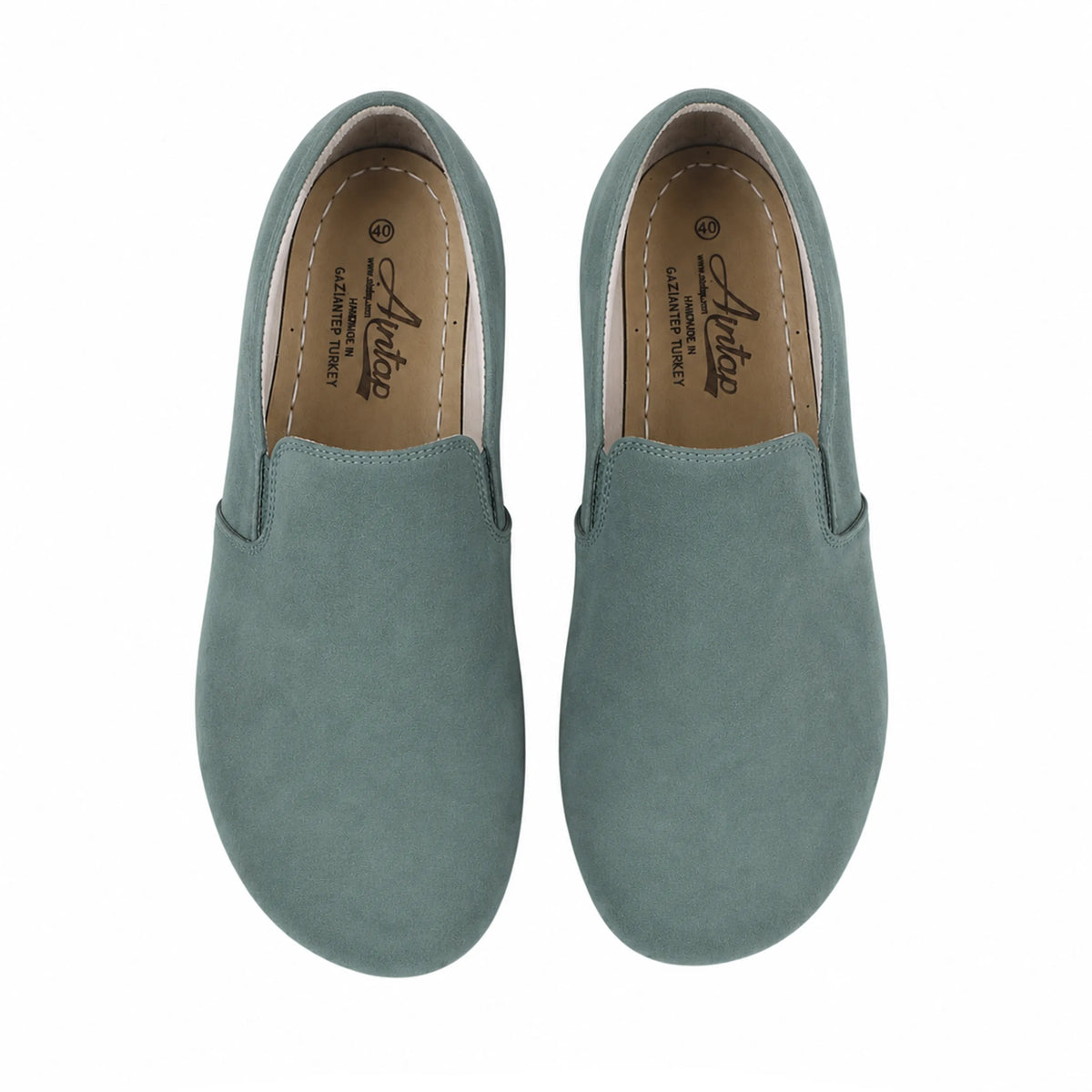 Suede Barefoot Slip-On Shoes – Rubber Sole – Sea Blue